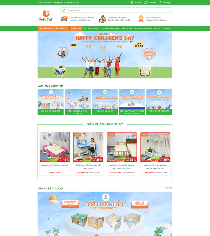 Giao diện website goldcat