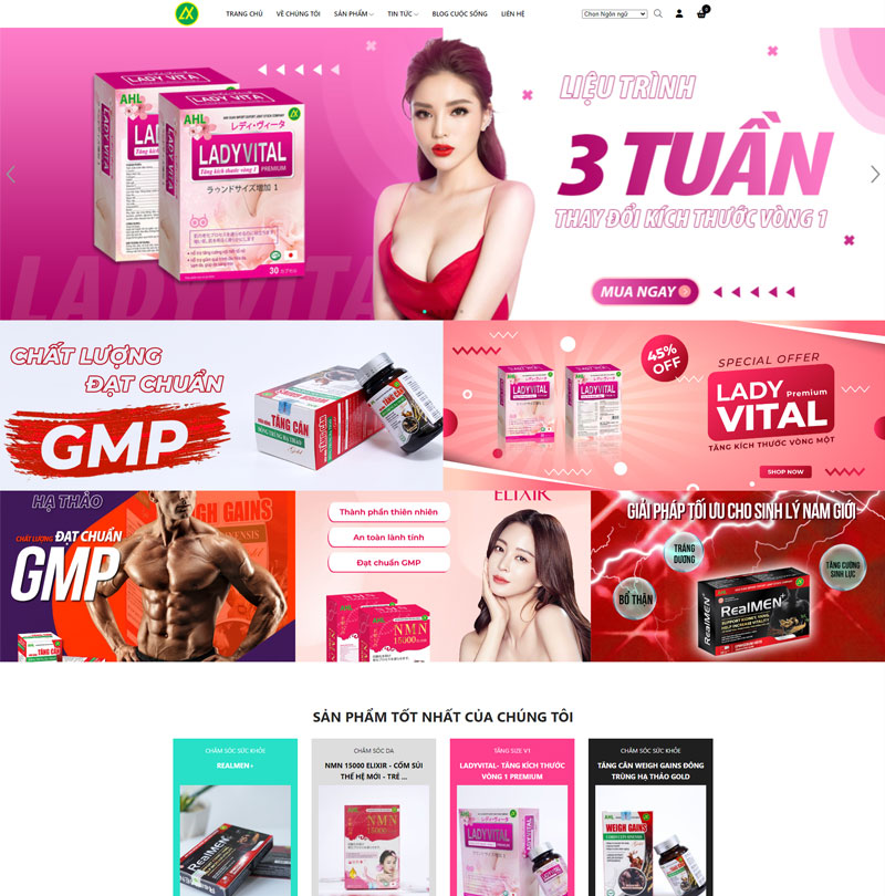 Giao diện website Anh Xuân