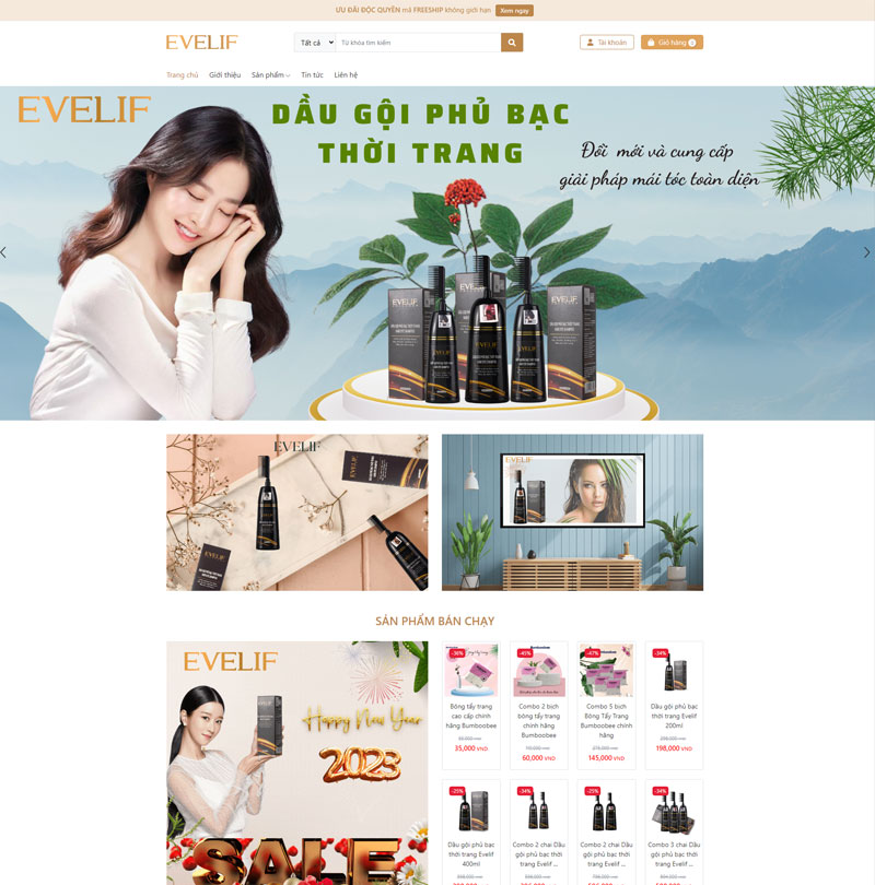 Giao diện website Elelif