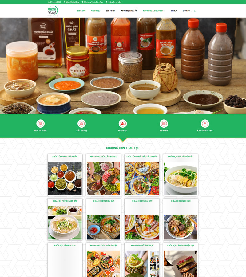 Giao diện website thực phẩm bese food