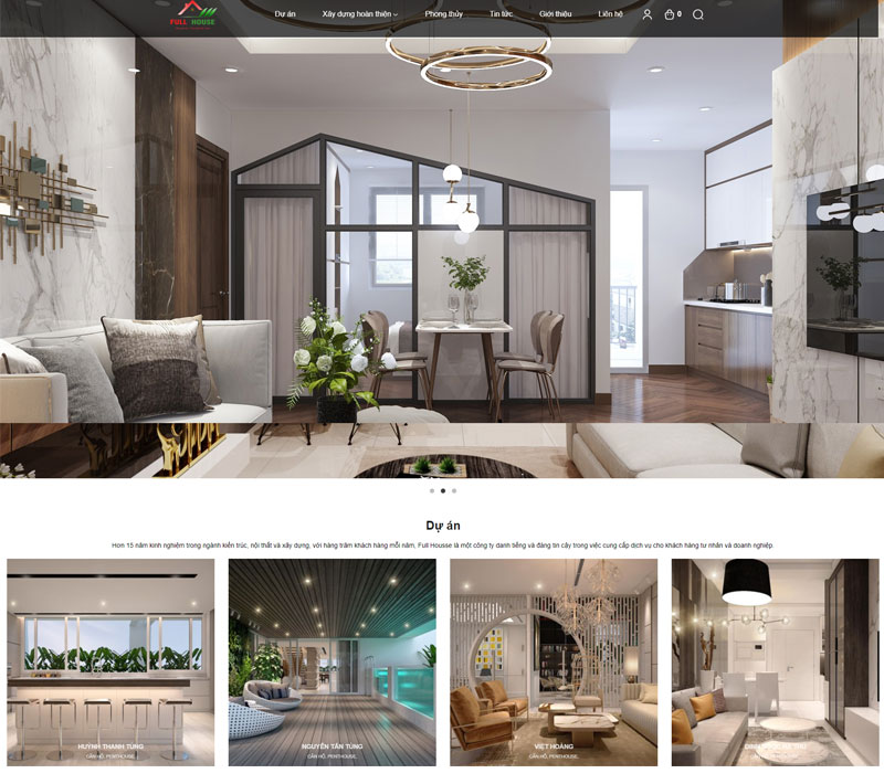 Giao diện website nội thất Full House