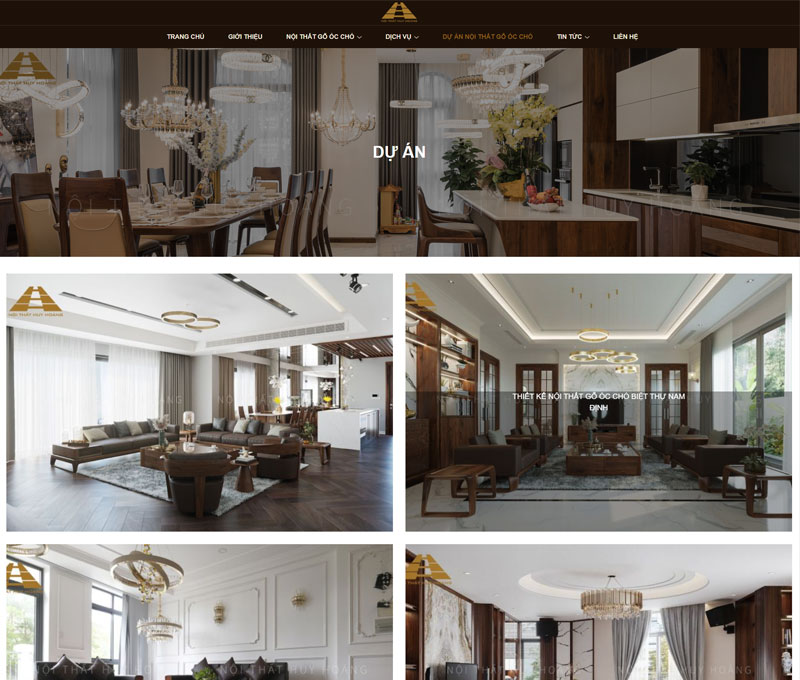 Giao diện website nội thất Huy Hoàng