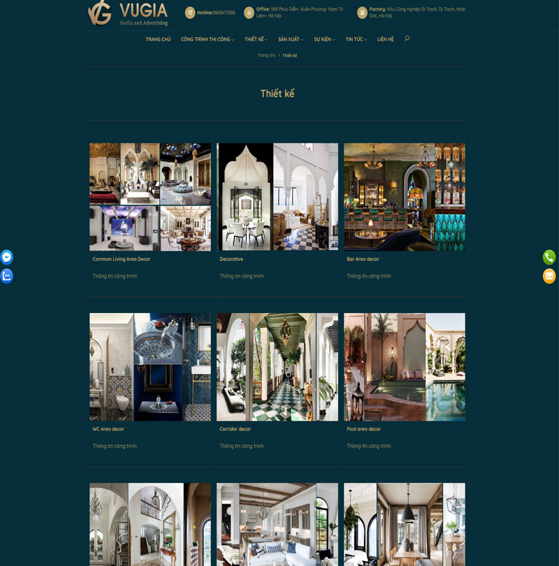 Giao diện wbeiste nội thất Vũ Gia