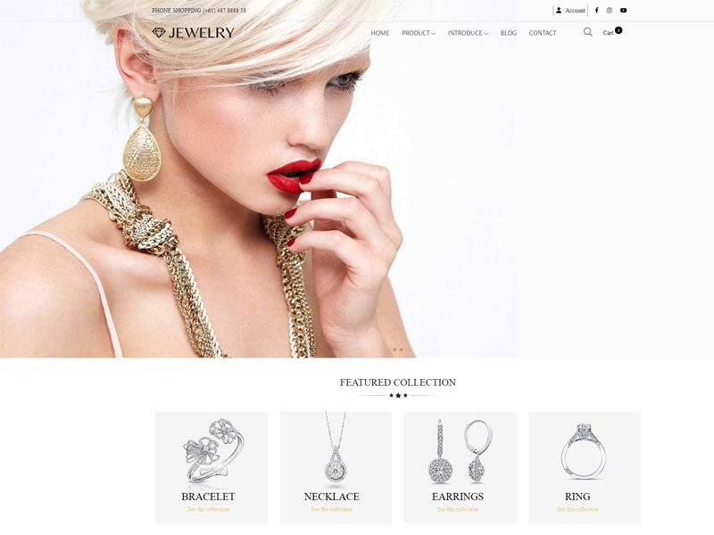 Giao diện website trang sức Jewelry